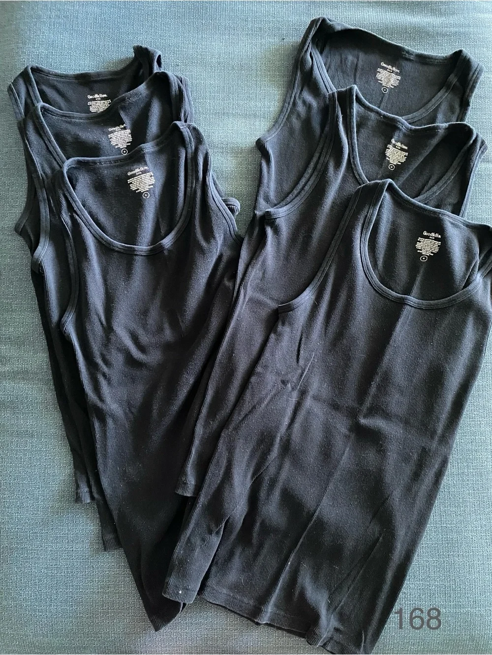 Men’s Black Ribbed Tank Top - 6 Pack